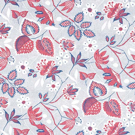 AF15115 INDIENNE HAZEL Red and Blue Anna French Fabric