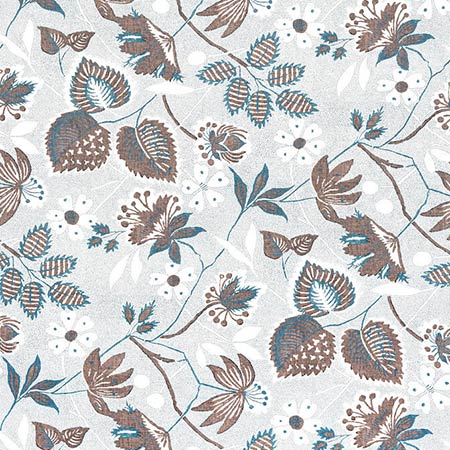 AF15117 INDIENNE HAZEL Brown and Slate Anna French Fabric