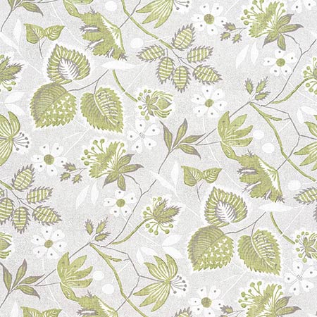 AF15118 INDIENNE HAZEL Green and Beige Anna French Fabric