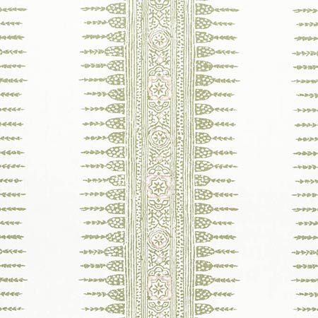 AF15136 JAVANESE STRIPE Green and White Anna French Fabric