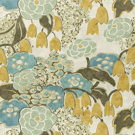 AF23102 LAURA Sage and Gold Anna French Fabric