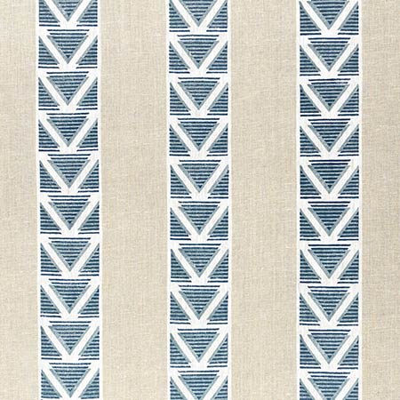 AF23124 BURTON STRIPE Linen and Navy Anna French Fabric