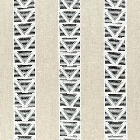 AF23125 BURTON STRIPE Linen and Black Anna French Fabric