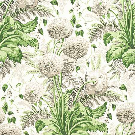 AF24538 DAHLIA Spring on White Anna French Fabric