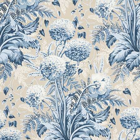 AF24540 DAHLIA Navy on Linen Anna French Fabric