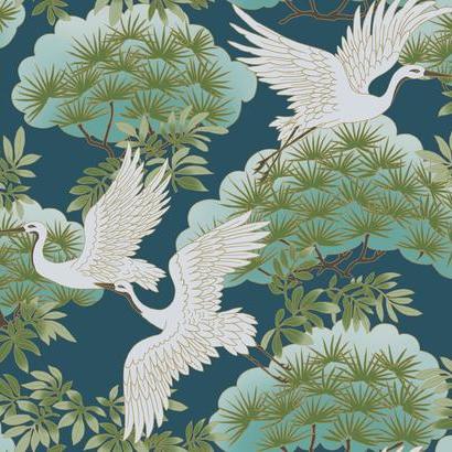 AF6592 Sprig & Heron York Wallpaper