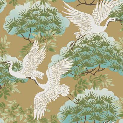 AF6594 Sprig & Heron York Wallpaper