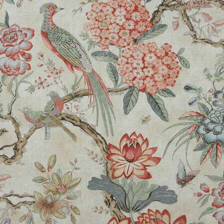 AF72992 VILLENEUVE Coral on Flax Anna French Fabric