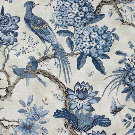 AF72994 VILLENEUVE Blue on Flax Anna French Fabric