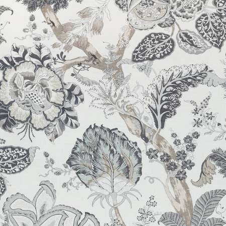 AF78739 KALAMKARI Black and White Anna French Fabric