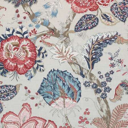 AF78742 KALAMKARI Blue and Red Anna French Fabric