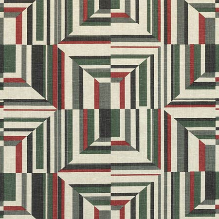 AF9652 CUBISM Black on Flax Anna French Fabric