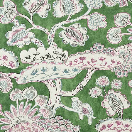 AF9866 TREE HOUSE Pink and Green Anna French Fabric