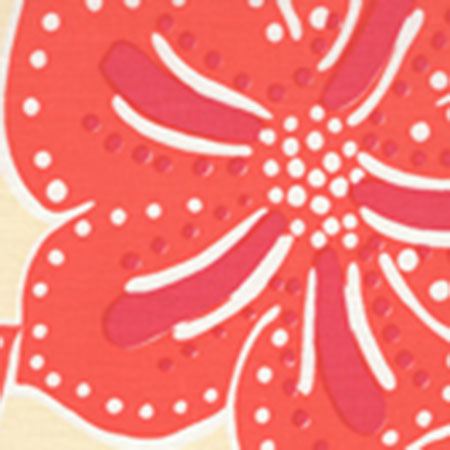 AC122-05 ALBANY TWO COLOR Magenta Orange on Cream Quadrille Fabric