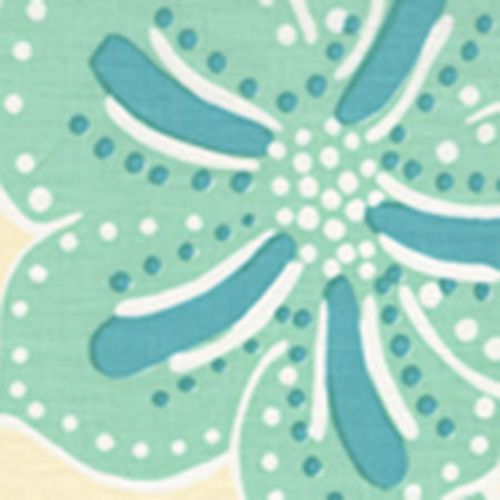 AC122-04 ALBANY TWO COLOR Multi Aquas on Cream Quadrille Fabric