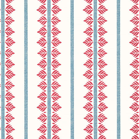 AT15105 FERN STRIPE Red And Blue Anna French Wallpaper