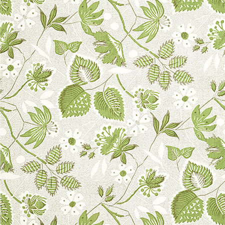 AT15118 INDIENNE HAZEL Green And Beige Anna French Wallpaper