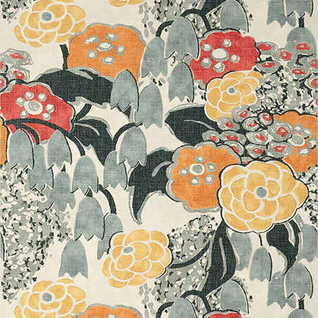 AT23103 LAURA Coral And Black Anna French Wallpaper