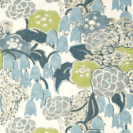 AT23104 LAURA Citrus And Blue Anna French Wallpaper