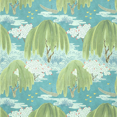 AT23109 WILLOW TREE Turquoise Anna French Wallpaper