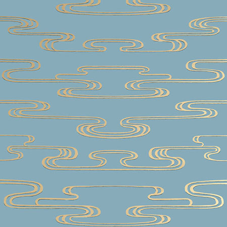 AT23156 CLOUDWATER Metallic Gold On Mineral Anna French Wallpaper