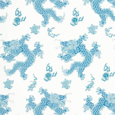 AT23182 DRAGON DANCE Blue Anna French Wallpaper