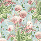 AT24537 DAHLIA Coral On Robin's Egg
 Anna French Wallpaper