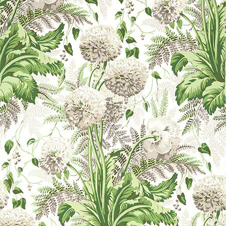 AT24538 DAHLIA Spring On White Anna French Wallpaper