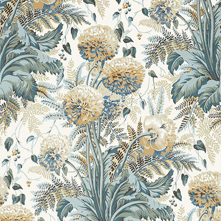 AT24539 DAHLIA Soft Gold On Cream Anna French Wallpaper