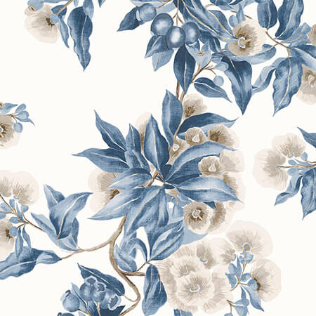 AT24553 CAMELLIA GARDEN Navy And Linen Anna French Wallpaper