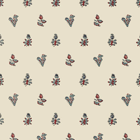 AT78751 JOUY Red And Blue Anna French Wallpaper