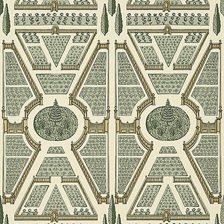 AT9597 AERIAL GARDEN Sage Anna French Wallpaper