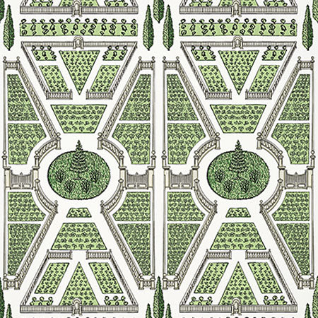 AT9599 AERIAL GARDEN Green Anna French Wallpaper