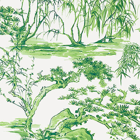 AT9828 KYOTO Emerald Green Anna French Wallpaper