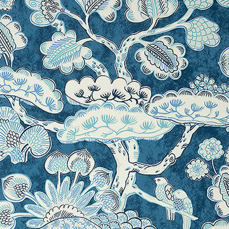 AT9862 TREE HOUSE Navy Anna French Wallpaper