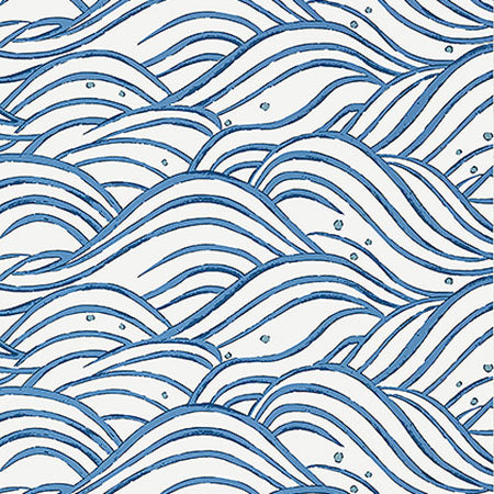 AT9873 WAVES Blue Anna French Wallpaper