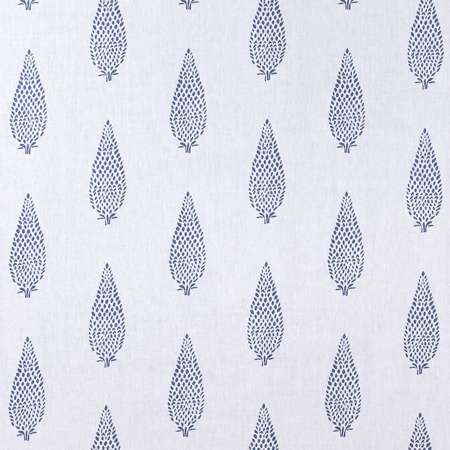 AW73005 MANOR EMBROIDERY Navy on White Anna French Fabric