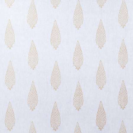 AW73009 MANOR EMBROIDERY Gold on White Anna French Fabric