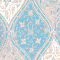 6630-01WP BALINESE BATIK New Blue Cream On White Quadrille Wallpaper