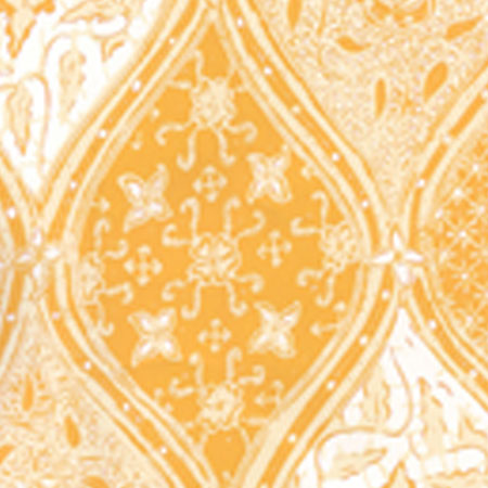 6630-06WP BALINESE BATIK Inca Gold Cream On White Quadrille Wallpaper