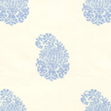 6040-01WP BANGALORE PAISLEY French Blue On Almost White Quadrille Wallpaper