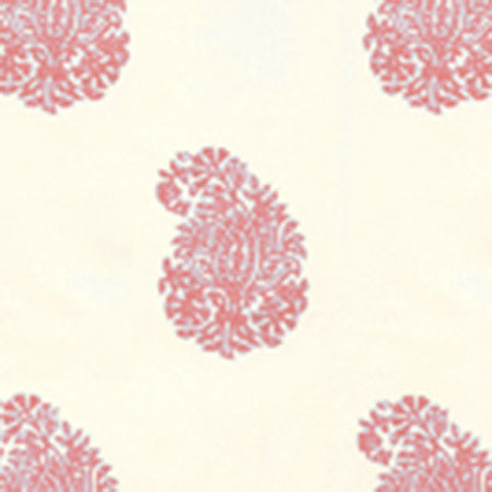 6040-04WP BANGALORE PAISLEY New Shrimp On Almost White Quadrille Wallpaper