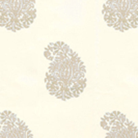 6040-06WP BANGALORE PAISLEY Taupe On Almost White Quadrille Wallpaper