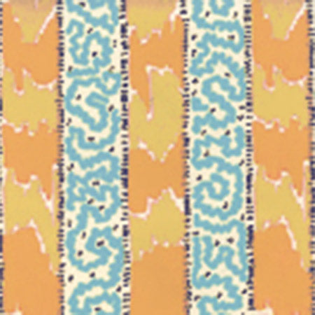 5060-04WP BIJOU STRIPE Yellow Blue Quadrille Wallpaper