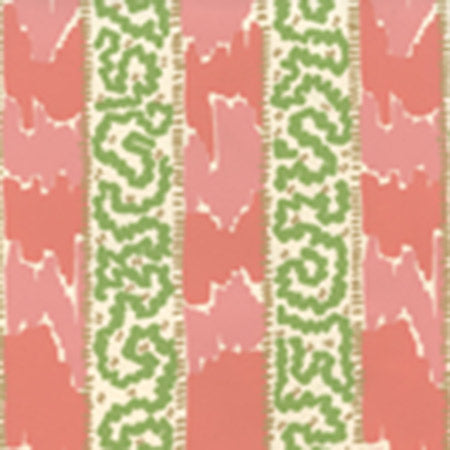 5060-06WP BIJOU STRIPE New Shrimp Greens Camel Quadrille Wallpaper