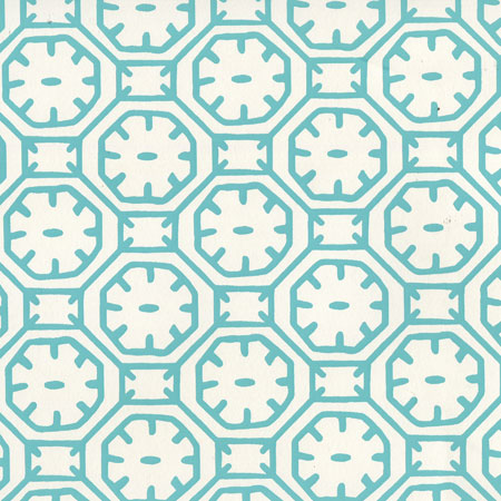 8150WP-01 CEYLON BATIK Turquoise On Almost White Quadrille Wallpaper