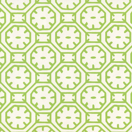 8150WP-05 CEYLON BATIK Jungle Green On Almost White Quadrille Wallpaper