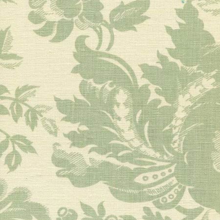 306082F DES GARDES  Soft French Green on Tint Quadrille Fabric