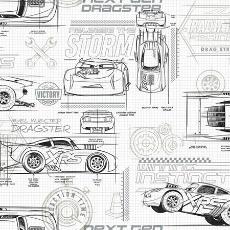 DI0917 Cars Schematic York Wallpaper