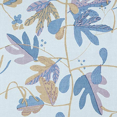 F916210 MATISSE LEAF Lavender and Blue Thibaut Fabric